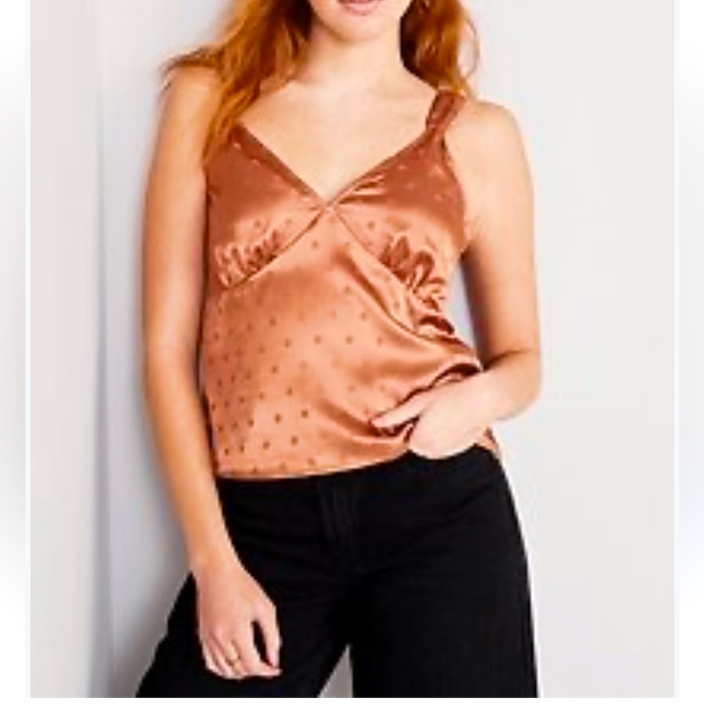 Old Navy Polka-Dot Satin Jacquard Cami Top